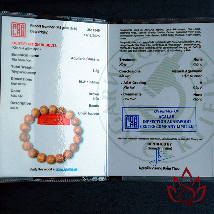 Vòng Trầm Hương Hạt Tròn | 10 Ly | Trầm Tốc Kiến Tự Nhiên